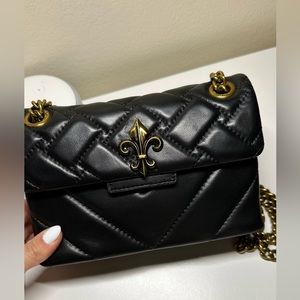 Kurt Geiger MINI KENSINGTON bag in black and gold